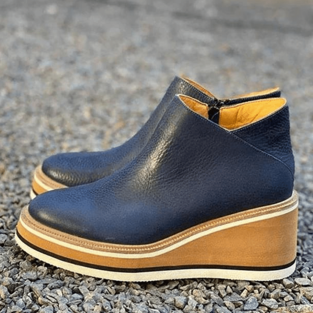 Platform Wedge Ankle Boots | Stylish & Comfortable | PU Leather | Casual & Everyday Wear