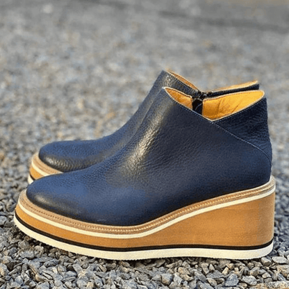 Platform Wedge Ankle Boots | Stylish & Comfortable | PU Leather | Casual & Everyday Wear