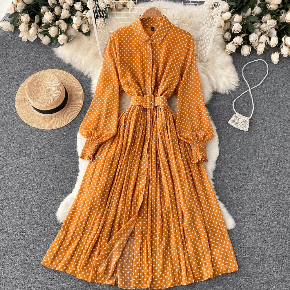 Polka Dot Maxi Dress | Belted Waist | Elegant & Flowy | Vintage-Inspired