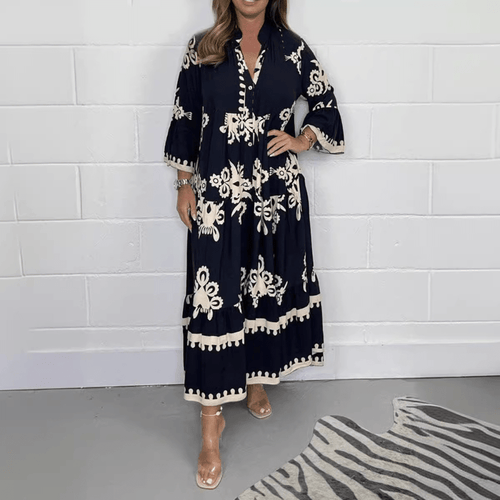 Boho Embroidered Maxi Dress | Relaxed Fit | Lightweight Cotton Blend | Summer & Resort Wear