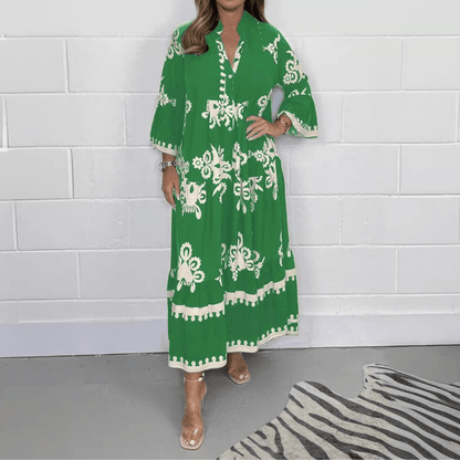 Boho Embroidered Maxi Dress | Relaxed Fit | Lightweight Cotton Blend | Summer & Resort Wear