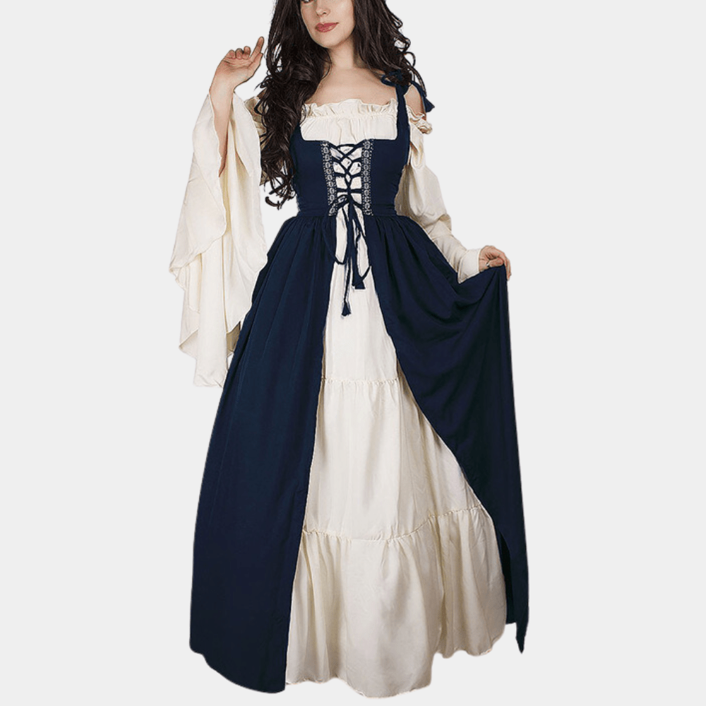 Medieval Renaissance Gown | Two-Piece Corset Dress | Vintage Lace-Up | Cosplay & Festival Wear