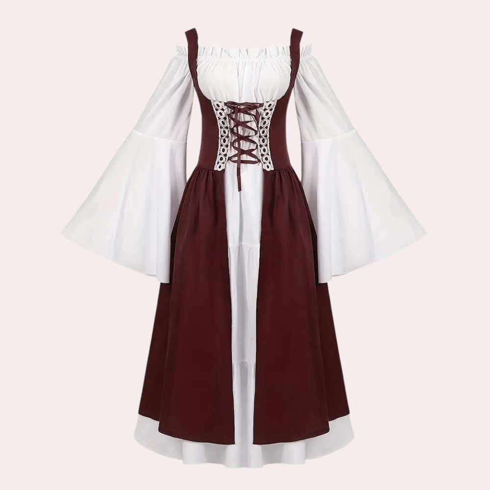 Medieval Renaissance Gown | Two-Piece Corset Dress | Vintage Lace-Up | Cosplay & Festival Wear
