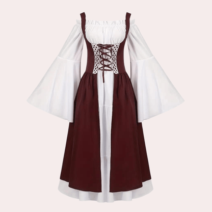 Medieval Renaissance Gown | Two-Piece Corset Dress | Vintage Lace-Up | Cosplay & Festival Wear