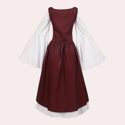 Medieval Renaissance Gown | Two-Piece Corset Dress | Vintage Lace-Up | Cosplay & Festival Wear