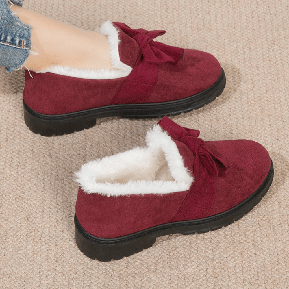 Women's Faux Fur Lined Loafers | Cozy Slip-On Shoes | Warm Winter Flats