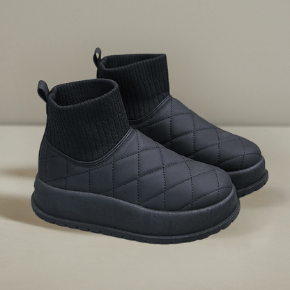 Quilted Ankle Snow Boots | Warm & Lightweight | Slip-On | Winter Wear