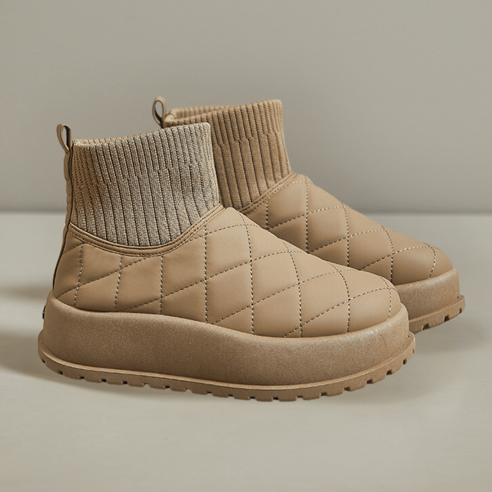 Quilted Ankle Snow Boots | Warm & Lightweight | Slip-On | Winter Wear