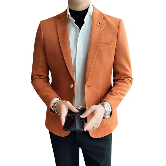 Men’s Slim Fit Blazer | Casual Tailored Jacket | Soft Brushed Finish