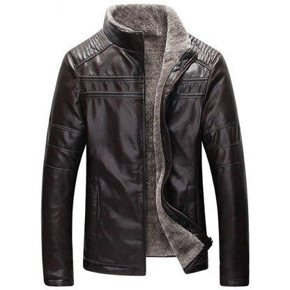 Men’s Faux Leather Sherpa Jacket | Winter Bomber Style | Insulated Cold Weather Outerwear Canada