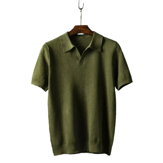 Men’s Waffle Knit Polo Shirt | Breathable Summer Knit