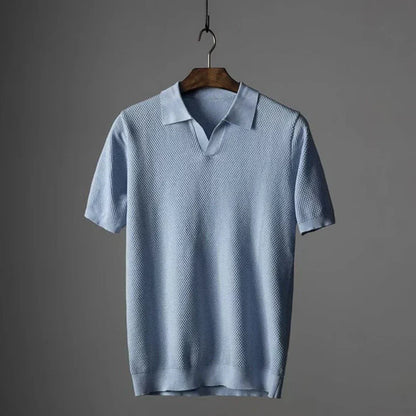 Men’s Waffle Knit Polo Shirt | Breathable Summer Knit