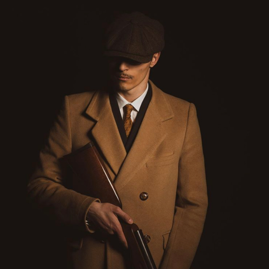 Men’s Wool-Blend Newsboy Cap | Classic Herringbone Flat Cap | Vintage 8-Panel Hat