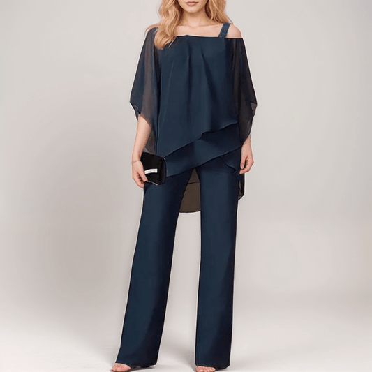 Elegant Flowing Set | Multicolour | Evening Wear | Chiffon
