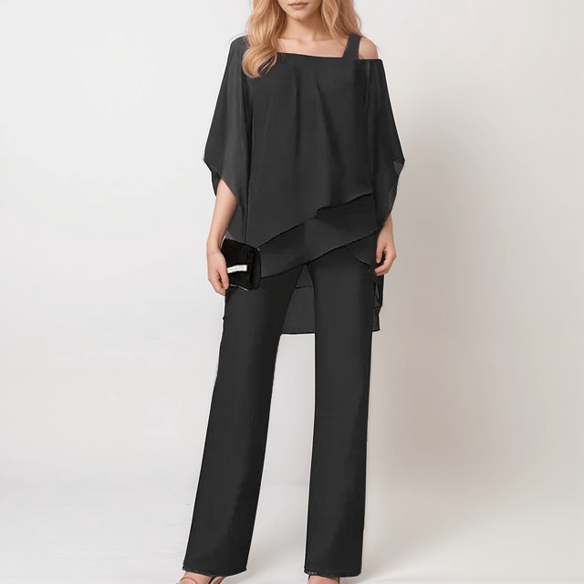 Elegant Flowing Set | Multicolour | Evening Wear | Chiffon