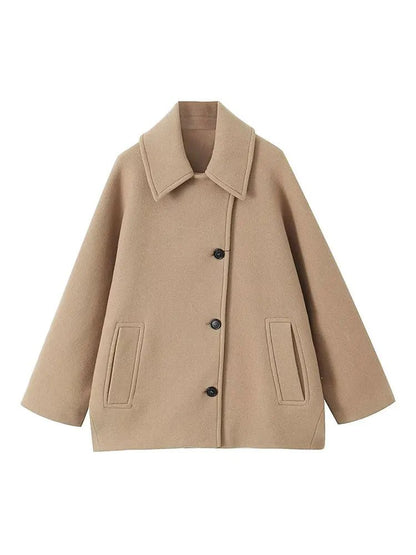 Oversized Wool-Blend Cape Coat | Elegant & Chic | Minimalist Style | Sophisticated Layering