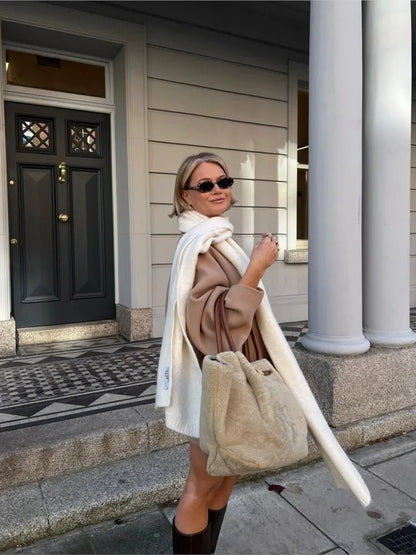 Oversized Wool-Blend Cape Coat | Elegant & Chic | Minimalist Style | Sophisticated Layering