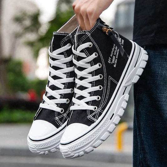 Unisex High-Top Platform Sneakers | Chunky Sole Canvas Shoes | Casual Streetwear Canada