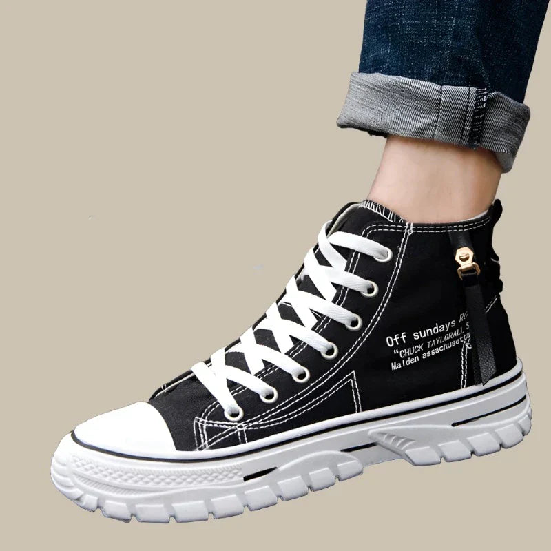 Unisex High-Top Platform Sneakers | Chunky Sole Canvas Shoes | Casual Streetwear Canada
