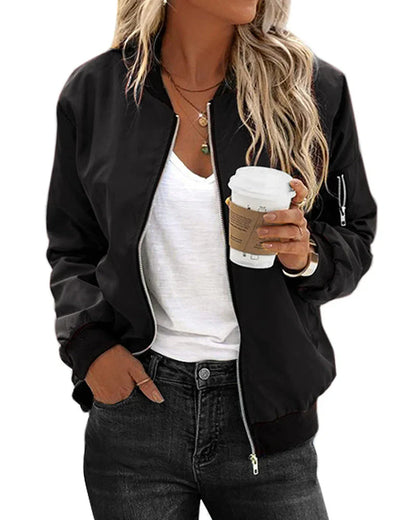 Lightweight Bomber Jacket | Zip Front | Casual Street Style Layer