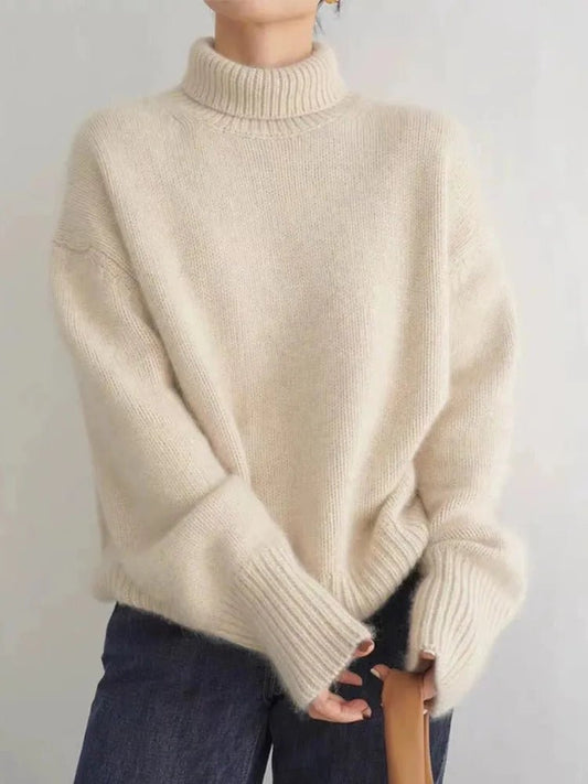 Turtleneck Sweater | Soft Knit | Oversized Relaxed Fit