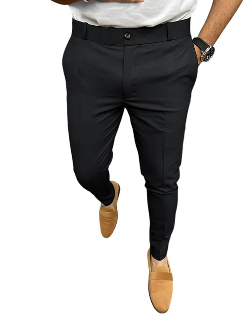 Men’s Tapered Dress Pants | Stretch Woven | Modern Slim Trousers