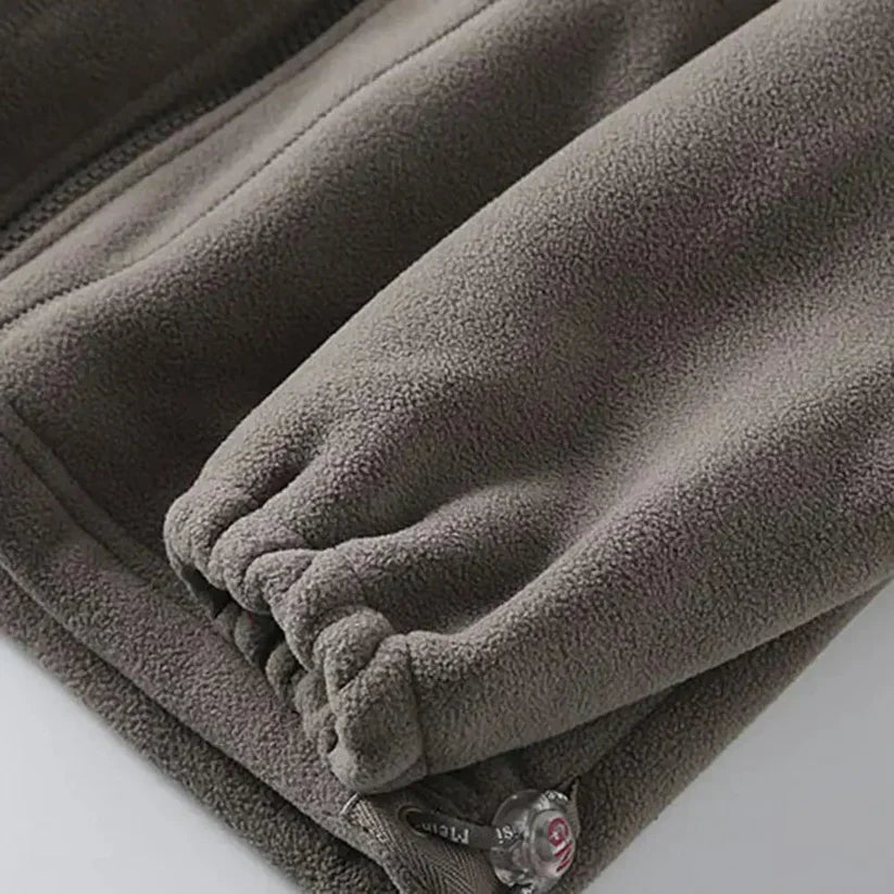 Men’s Zip Fleece Jacket | Warm Full-Zip Outer Layer | Embroidered Nordic Style