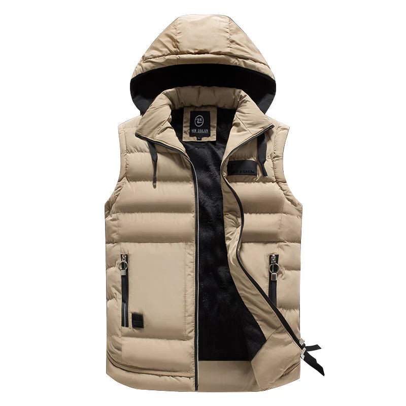 Insulated Hooded Puffer Vest | Zip Closure | Lightweight Transitional Layer