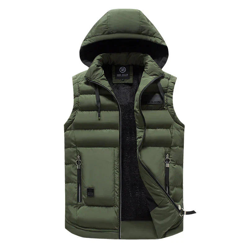 Insulated Hooded Puffer Vest | Zip Closure | Lightweight Transitional Layer