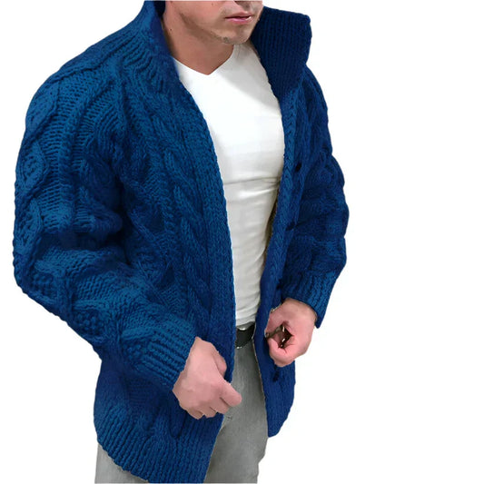 Men’s Cable-Knit Cardigan | Open-Front Chunky Knit Sweater