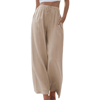 Wide-Leg Elastic Waist Pants | Soft Drape with Minimalist Silhouette