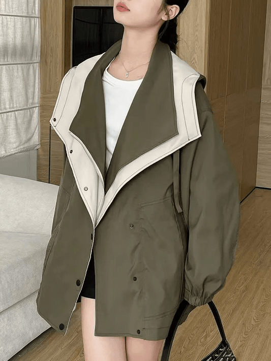 Two-Tone Contrast Jacket | Lightweight Fabric | Relaxed Fit | Modern Casual Style