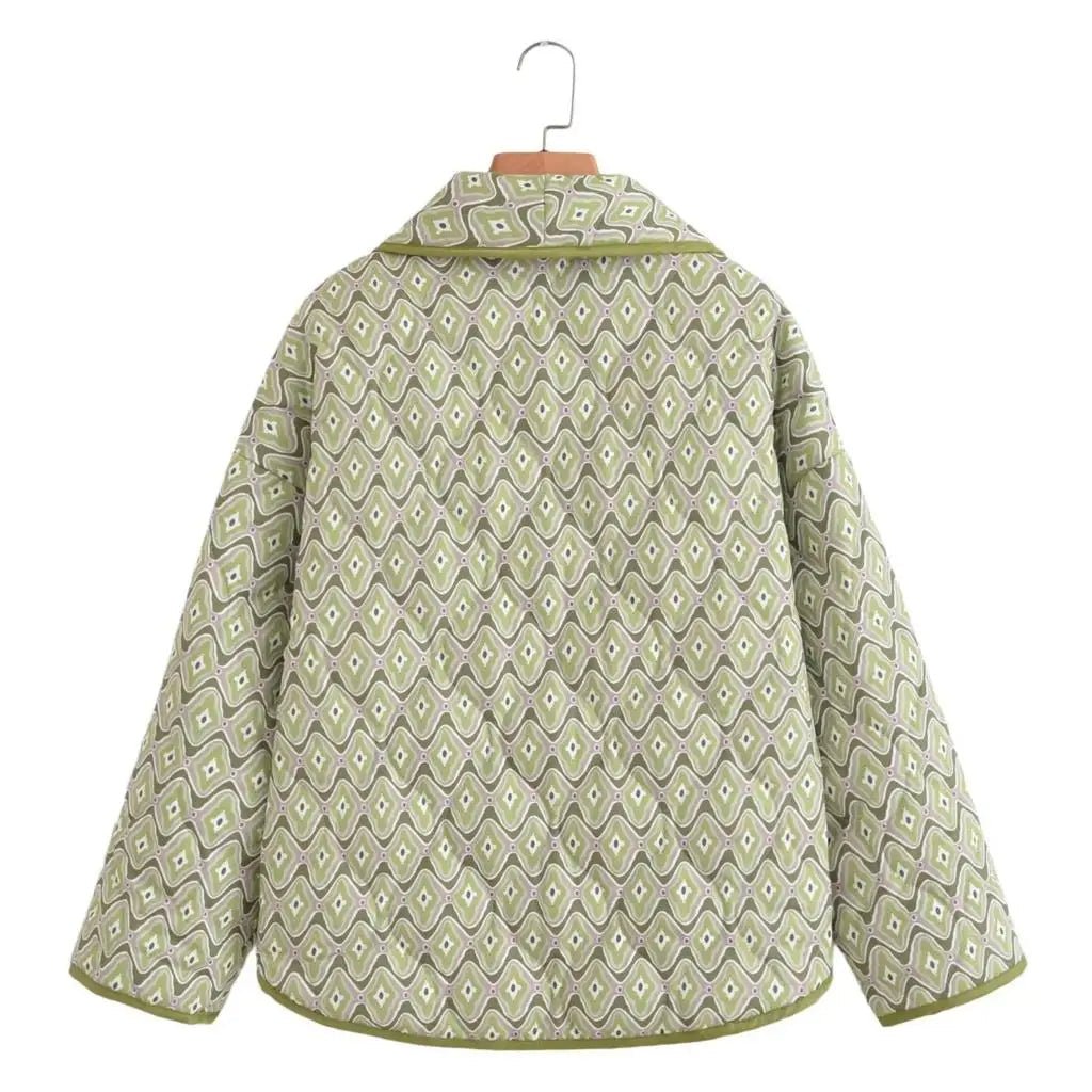 Printed Quilted Jacket | Lightweight Boho Style | Relaxed Fit | Versatile Layer
