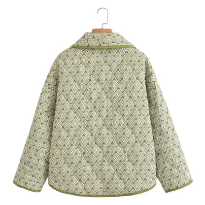 Printed Quilted Jacket | Lightweight Boho Style | Relaxed Fit | Versatile Layer