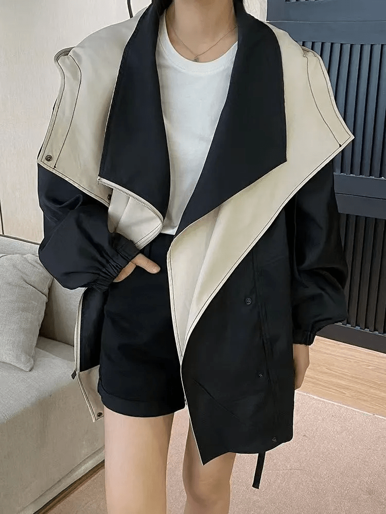 Two-Tone Contrast Jacket | Lightweight Fabric | Relaxed Fit | Modern Casual Style