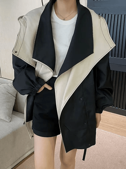 Two-Tone Contrast Jacket | Lightweight Fabric | Relaxed Fit | Modern Casual Style