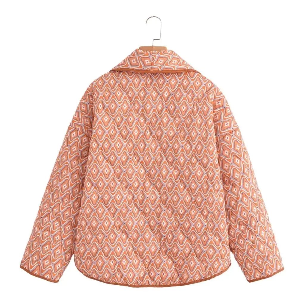 Printed Quilted Jacket | Lightweight Boho Style | Relaxed Fit | Versatile Layer