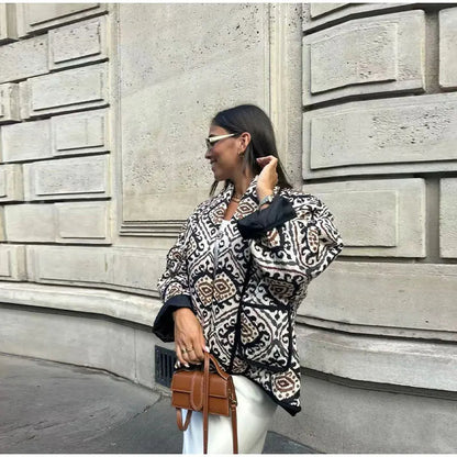 Statement Quilted Jacket | Artistic Print Design | Lightweight & Stylish | Casual Layer