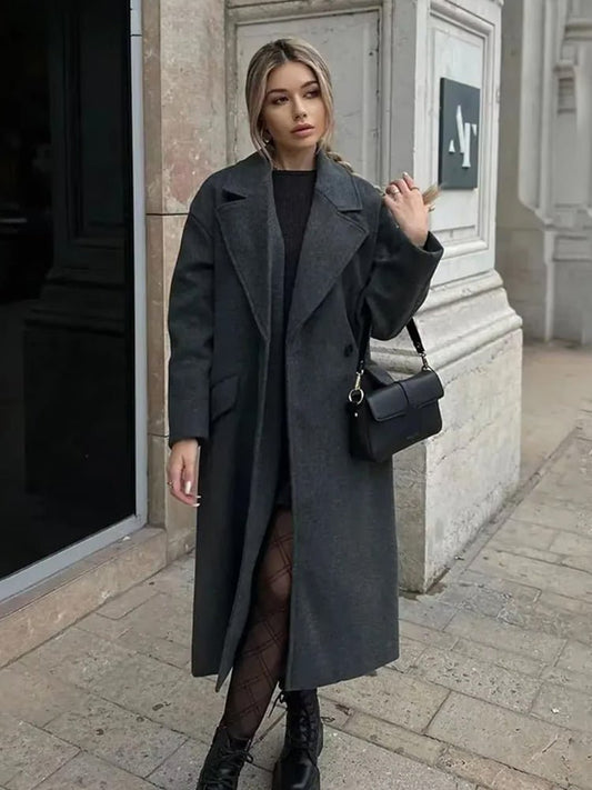 Classic Long Wool Coat | Timeless Tailored Fit | Premium Wool Blend | Formal Outerwear
