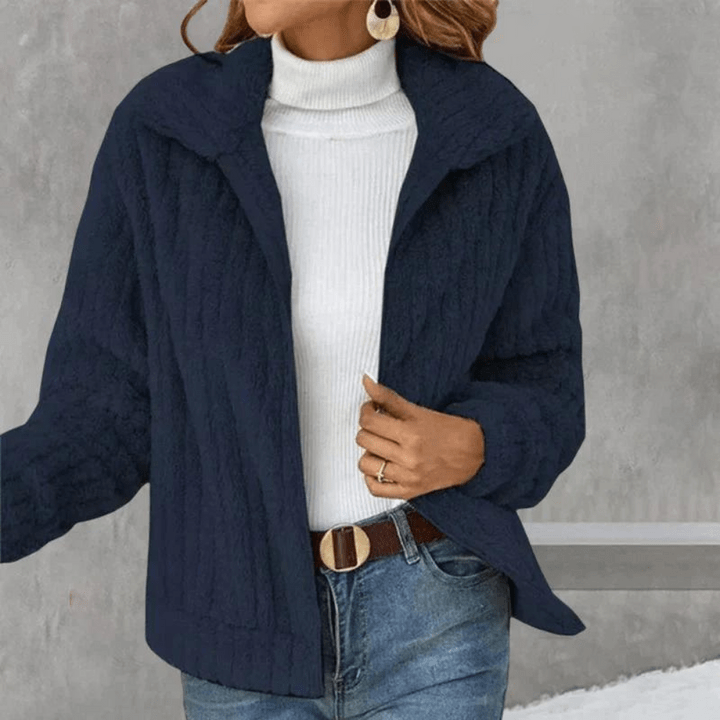 Plush Ribbed Fleece Jacket | Zip-Up Style | Ultra-Soft & Warm | Casual Winter Layer