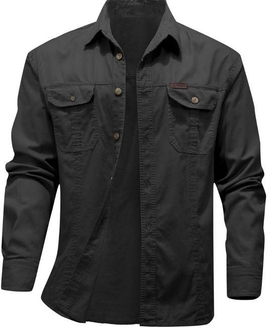 Men’s Utility Overshirt | Button-Up Workwear Style | Midweight Cotton Blend