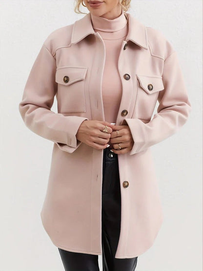 Women's Belted Shacket | Soft Wool Blend | Button-Up Shirt Jacket | Chic Transitional Layer