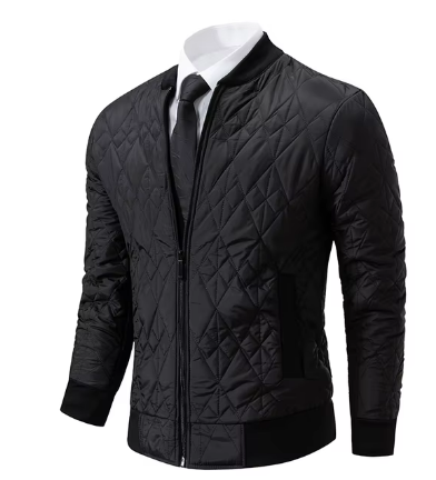 Men’s Diamond Quilted Jacket | Lightweight Bomber Fit | Transitional Zip-Up Outerwear