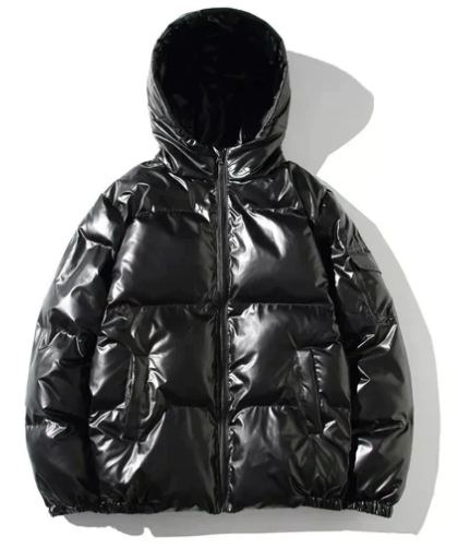 Men’s Glossy Puffer Jacket | Shiny Hooded Winter Coat | Insulated Streetwear Outerwear