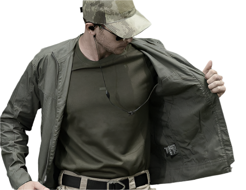 Men's Lightweight Bomber Jacket | Windbreaker Style | Ribbed Trim Finish