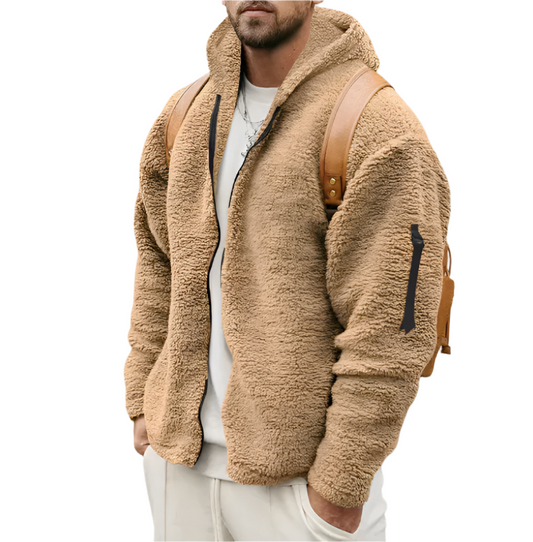 Men’s Teddy Fleece Zip Jacket | Ultra-Soft Plush Sherpa | Casual Fall Layer