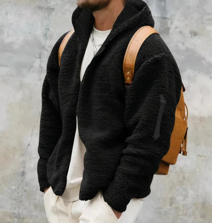 Men’s Teddy Fleece Zip Jacket | Ultra-Soft Plush Sherpa | Casual Fall Layer