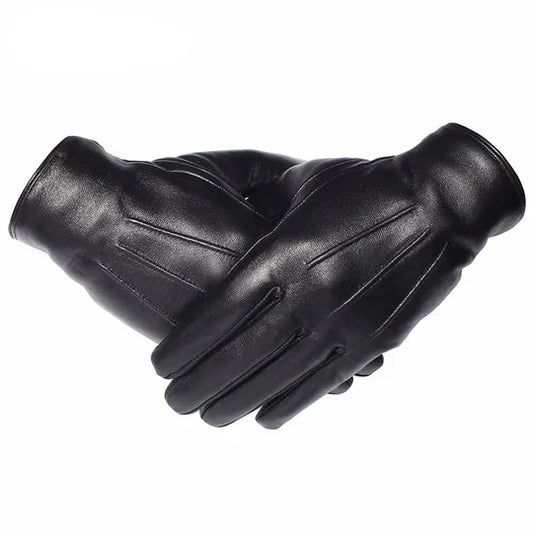 Men’s Faux Leather Winter Gloves | Insulated Touchscreen Design | Cold Weather Essential
