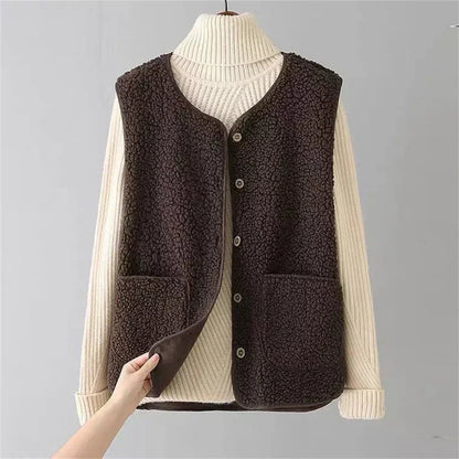 Plush Sherpa Vest | Button Front | Cozy Layering Essential