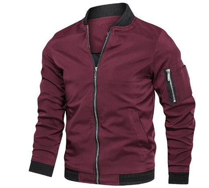 Men’s Lightweight Bomber Jacket | Zip Arm Pocket | Casual Streetwear Layer